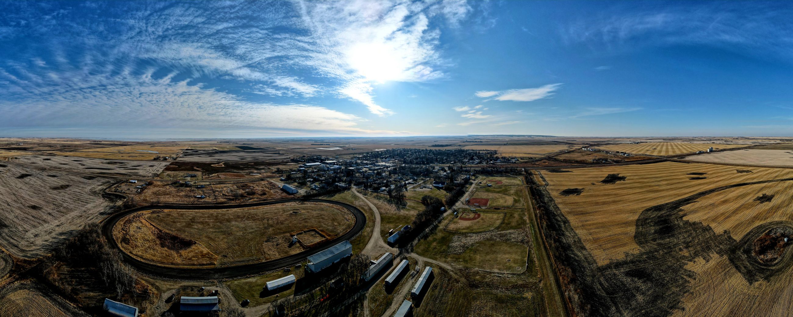 Aerial view of Deloraine, Manitoba